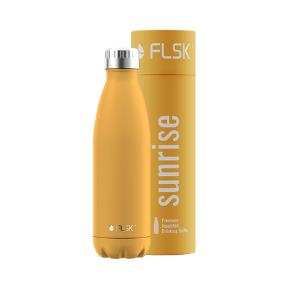 FLSK Trinkflasche 500 ml aus Edelstahl sunrise mit Verpackung