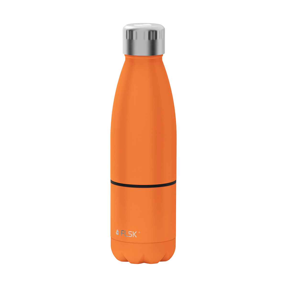 FLSK Trinkflasche mit Becher aus Edelstahl trail orange